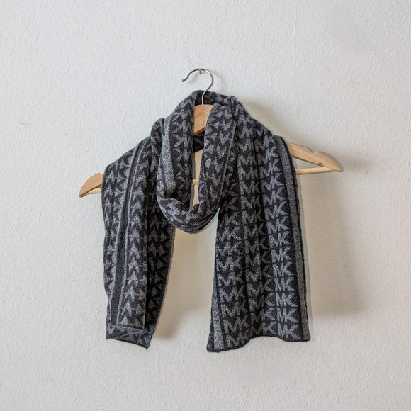 Michael Kors Accessories - Micheal Kors Black Gray Wrap Logo Scarf